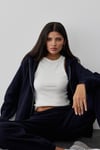 Ecru Oli Crew Neck Ribbed Top