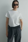 Ekru Pamuklu Basic Tişört