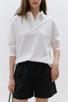 Ekru Polo Yaka Oversize Tişört