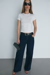 Ekru Skinny Fit Basic Tişört
