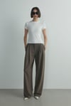 Ekru Skinny Fit Basic Tişört