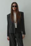 Füme Ash Kruvaze Blazer Ceket