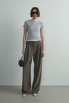Gri Skinny Fit Basic Tişört