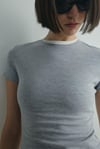 Gri Skinny Fit Basic Tişört