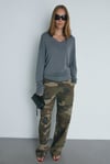 V-Neck Fine-Knit Sweater