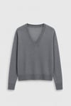 V-Neck Fine-Knit Sweater