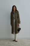 Khaki Weightless MaxiTrench Coat