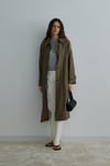Khaki Weightless MaxiTrench Coat