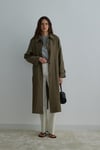 Khaki Weightless MaxiTrench Coat
