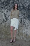 Ihlamur Yeşili Ole Oversize Keten Bluz
