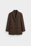 Kahverengi Gina Kaşe Blazer Ceket