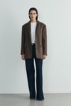 Kahverengi Gina Kaşe Blazer Ceket