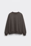 Kahverengi Logolu Oversize Sweatshirt