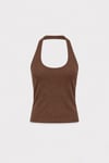 Kahverengi Tara Halter Top