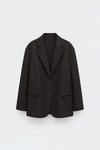 Koyu Kahve Maskülen Blazer Ceket
