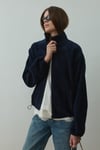 Lacivert Anu Oversize Fermuarlı Ceket