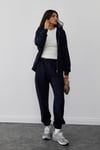 Navy Blue Flore Cardigan With Double Zip