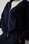 Navy Blue Flore Cardigan With Double Zip