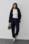 Navy Blue Flore Cardigan With Double Zip