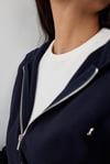 Navy Blue Flore Cardigan With Double Zip
