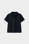 Lacivert Josie Oversize Polo Yaka Tişört