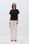 Lacivert Josie Oversize Polo Yaka Tişört