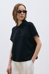 Lacivert Josie Oversize Polo Yaka Tişört