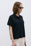 Lacivert Josie Oversize Polo Yaka Tişört