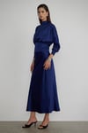 Moss Satin Blouse with Belt