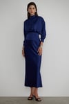 Moss Satin Blouse with Belt