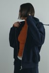 Lacivert Salted Oversize Fermuarlı Hırka