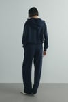 Lacivert Salted Oversize Fermuarlı Hırka