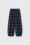 Lacivert Sidney Ekose Balon Pantolon