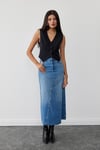 Blue Milo Denim Skirt With Seams