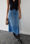 Blue Milo Denim Skirt With Seams