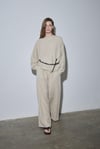 Natürel Ole Oversize Keten Bluz