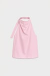 Pembe Marty Halter Yaka Poplin Bluz
