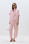 Pembe Marty Halter Yaka Poplin Bluz