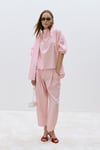 Pembe Raya Yıkamalı Poplin Pantolon