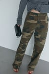 Camouflage Print Gabardine Trousers