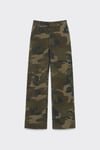 Camouflage Print Gabardine Trousers