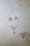 Renkli Peony Bikini Set