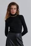 Black Turtleneck Knitwear Sweater