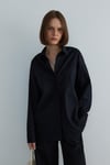Siyah Basic Oversize Gömlek