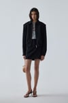 Siyah Cooper Crop Bomber Ceket