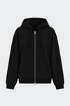 Siyah Lena Fermuarlı Kapüşonlu Sweatshirt
