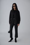 Siyah Lena Fermuarlı Kapüşonlu Sweatshirt