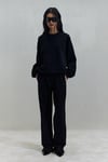 Siyah Logolu Oversize Sweat