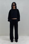 Siyah Logolu Oversize Sweat