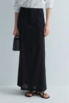 Siyah Marie Maxi Keten Etek